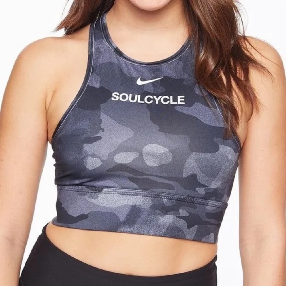 SoulCycle Women's Camouflage Sports Bra - Gray Size M